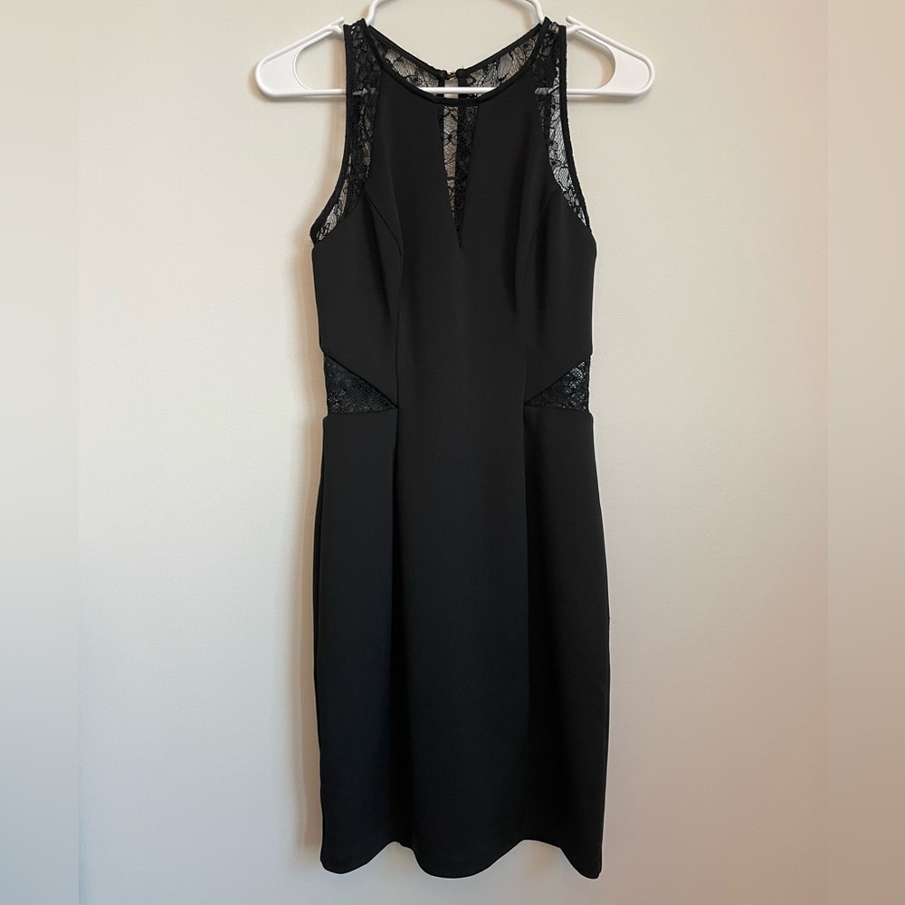 Guess Lace Panel Sleeveless Sheath Mini/Midi Dress - size 2 Black